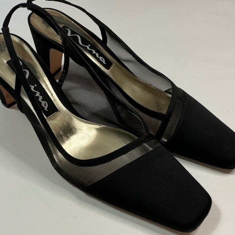 Nina women’s sling back 3 inch black dress pump size 8.5